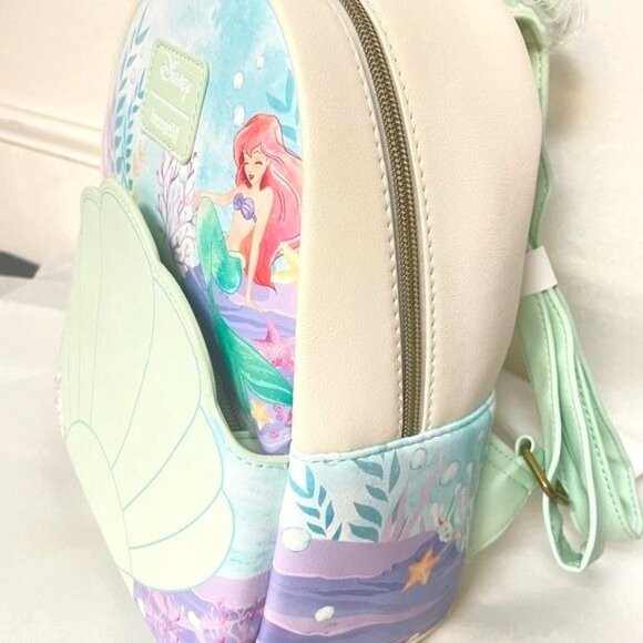 Disney Loungefly The Little Mermaid Shell Mini Backpack - Picture 9 of 13